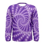 Glossy Purple  Beaded Spiral Fractal Men s Long Sleeve Tee