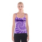 Glossy Purple  Beaded Spiral Fractal Spaghetti Strap Top