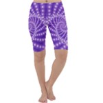 Glossy Purple  Beaded Spiral Fractal Cropped Leggings 