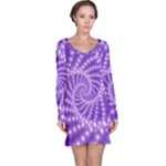 Glossy Purple  Beaded Spiral Fractal Long Sleeve Nightdress