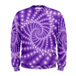 Glossy Purple  Beaded Spiral Fractal Men s Sweatshirt