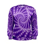 Glossy Purple  Beaded Spiral Fractal Women s Sweatshirt