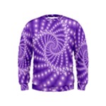 Glossy Purple  Beaded Spiral Fractal Kids  Sweatshirt