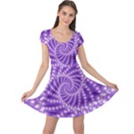 Glossy Purple  Beaded Spiral Fractal Cap Sleeve Dress