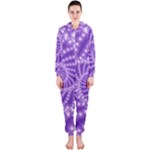 Glossy Purple  Beaded Spiral Fractal Hooded Jumpsuit (Ladies)