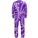 Glossy Purple  Beaded Spiral Fractal OnePiece Jumpsuit (Men)