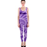 Glossy Purple  Beaded Spiral Fractal OnePiece Catsuit