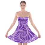 Glossy Purple  Beaded Spiral Fractal Strapless Bra Top Dress