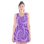 Glossy Purple  Beaded Spiral Fractal Scoop Neck Skater Dress