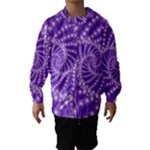 Glossy Purple  Beaded Spiral Fractal Hooded Wind Breaker (Kids)