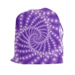 Glossy Purple  Beaded Spiral Fractal Drawstring Pouch (XXL)