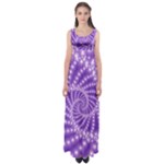 Glossy Purple  Beaded Spiral Fractal Empire Waist Maxi Dress