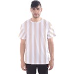 Vertical Stripes - White and Almond Brown Men s Sport Mesh Tee