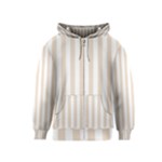 Vertical Stripes - White and Almond Brown Kid s Zipper Hoodie