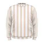 Vertical Stripes - White and Almond Brown Men s Sweatshirt