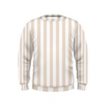 Vertical Stripes - White and Almond Brown Kid s Sweatshirt