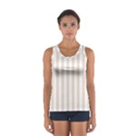 Vertical Stripes - White and Almond Brown Women s Sport Tank Top