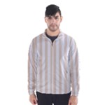 Vertical Stripes - White and Almond Brown Wind Breaker (Men)