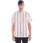 Vertical Stripes - White and Pastel Brown Men s Sport Mesh Tee