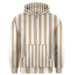 Vertical Stripes - White and Tan Brown Men s Zipper Hoodie