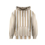 Vertical Stripes - White and Tan Brown Kid s Zipper Hoodie