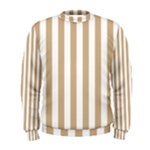 Vertical Stripes - White and Tan Brown Men s Sweatshirt