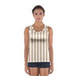 Vertical Stripes - White and Tan Brown Women s Sport Tank Top