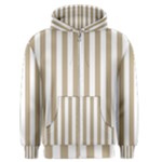 Vertical Stripes - White and Khaki Brown Men s Zipper Hoodie