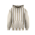 Vertical Stripes - White and Khaki Brown Kid s Zipper Hoodie