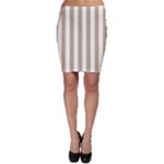 Vertical Stripes - White and Khaki Brown Bodycon Skirt