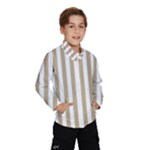 Vertical Stripes - White and Khaki Brown Wind Breaker (Kids)