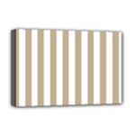 Vertical Stripes - White and Khaki Brown Deluxe Canvas 18  x 12  (Stretched)