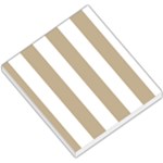 Vertical Stripes - White and Khaki Brown Small Memo Pads