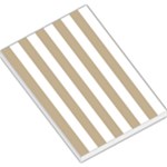 Vertical Stripes - White and Khaki Brown Large Memo Pads