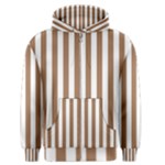 Vertical Stripes - White and French Beige Men s Zipper Hoodie