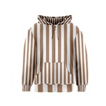 Vertical Stripes - White and French Beige Kid s Zipper Hoodie