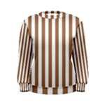 Vertical Stripes - White and French Beige Women s Sweatshirt