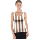 Vertical Stripes - White and French Beige Tank Top