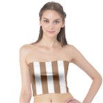 Vertical Stripes - White and French Beige Tube Top