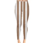 Vertical Stripes - White and French Beige Women s Leggings