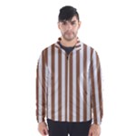 Vertical Stripes - White and French Beige Wind Breaker (Men)