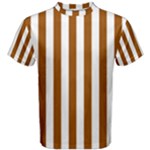 Vertical Stripes - White and Brown Men s Cotton Tee