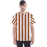 Vertical Stripes - White and Brown Men s Sport Mesh Tee