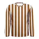 Vertical Stripes - White and Brown Men s Long Sleeve T-shirt