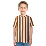 Vertical Stripes - White and Brown Kid s Sport Mesh Tee