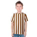 Vertical Stripes - White and Brown Kid s Cotton Tee