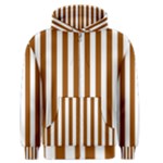 Vertical Stripes - White and Brown Men s Zipper Hoodie