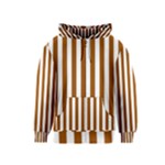 Vertical Stripes - White and Brown Kid s Zipper Hoodie