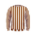 Vertical Stripes - White and Brown Kid s Sweatshirt