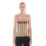 Vertical Stripes - White and Brown Spaghetti Strap Top